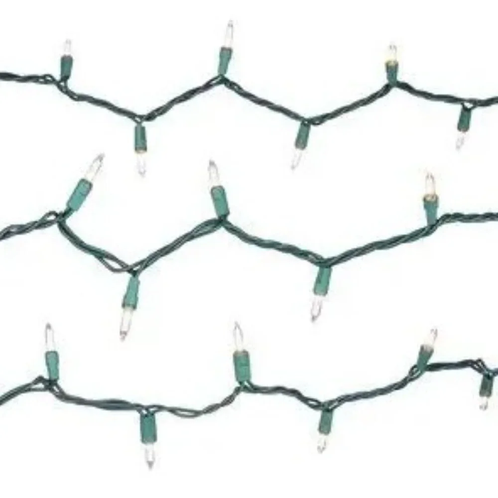 Holiday Time Clear 300 Mini Clear Lights Green Wire and 62.5 ft New in Box